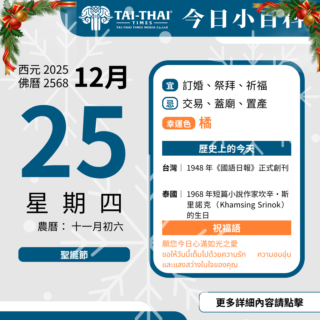 西元 2025 年 12 月 25 日（星期四）
